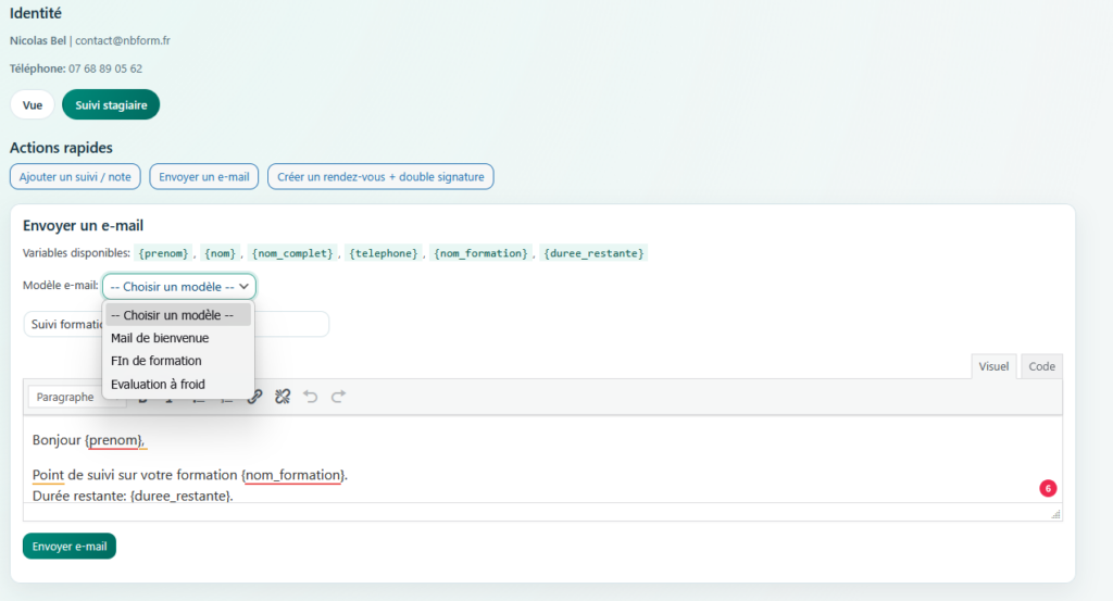 Gestion des rendez-vous et signatures