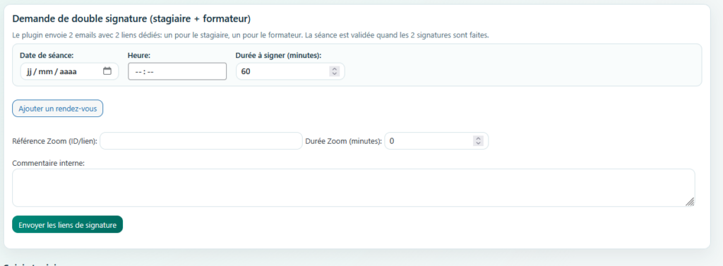 Vue de suivi SagaForm Trackers
