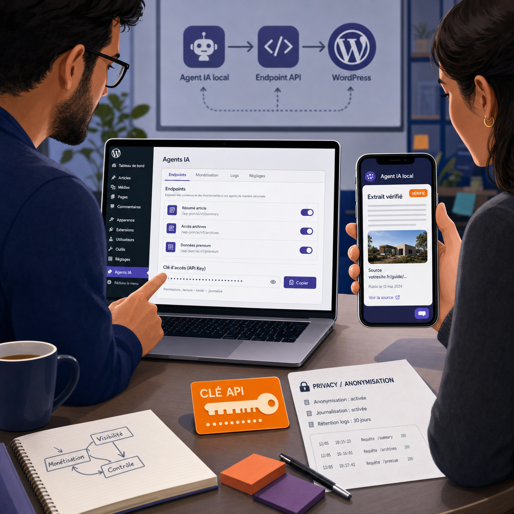 Image mise en avant pour l'article : Agents IA locaux : 5 actions concrètes pour préparer votre WordPress
