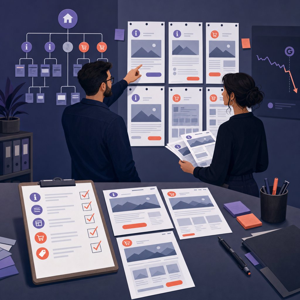 Image mise en avant pour l'article : Remanier pages service et landing WordPress après la core update Google (mai)